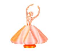 AUNMAS Bailarina Giratoria Impresa en 3D, Escultura Cinética Giratoria, Figura de Bailarina Danzante con Ilusión en Espiral, Decoración Sensorial para Escritorio, Oficina, Viajes (Rosa Amarillo