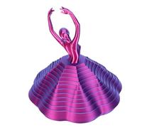 AUNMAS Bailarina Giratoria Impresa en 3D, Escultura Cinética Giratoria, Figura de Bailarina Danzante con Ilusión en Espiral, Decoración Sensorial para Escritorio, Oficina, Viajes (Azul Púrpura