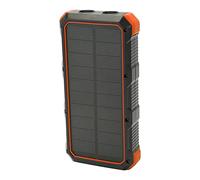 AUNMAS Banco de Energía Solar ABS, Cargador Portátil de 36800mAh, Carga Rápida, 3 Puertos USB, Luz LED Doble para Exteriores, Camping, Viajes, Uso de Emergencia (Orange)