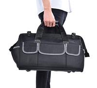 AUNMAS Bolsa de Herramientas de 19 Pulgadas, Bolsa de Herramientas para Electricista de Tela Oxford, Correa de Hombro Ajustable Resistente Al Desgaste con Múltiples Bolsillos y Apertura Ancha, Kit