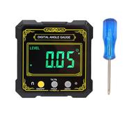 AUNMAS Buscador de ángulo Digital, IP65 a Prueba de Agua Precisión ±0,2° Precisión Rango 4x90° Medidor de ángulo Digital con Base Magnética para Carpintería