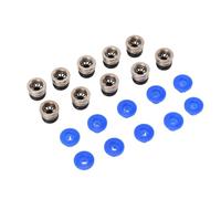AUNMAS Cabezal de Conector de Válvula Neumática, Juego de Accesorios de Conexión Rápida de PTFE, 10 Paquetes con Tapas Azules, Accesorios de Extrusora ECAS04 Resistentes Al Calor para Instalación y
