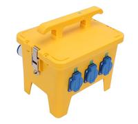 AUNMAS Caja de Distribución de Energía Tomacorriente Eléctrico Portátil para PC ABS 6 Tomacorrientes 16A con Manija IP65 IP44 Conectores Rápidos para Sitio de Construcción Jardín Uso en Taller