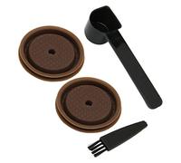 AUNMAS Cápsulas de Cápsula de café de 2pcs con Cuchara de Cepillo, Tapa de Cápsula de café Reutilizable de Grado de Comida para Cualquier Tamaño de Vertuolines Pro Coffee Pod