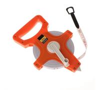 AUNMAS Cinta Métrica de Carrete Abierto, Cinta Métrica de Manivela de Fibra con Marco de Plástico Portátil de 12,5 Mm de Ancho con Punta de Metal, Pies y Metros de Doble Cara, para Pista, (30 metros)