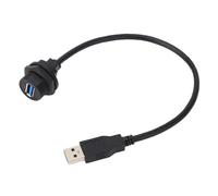 AUNMAS Conector USB 3.0 Montaje en Panel Enchufe Macho Hembra Resistente Al Agua Alta Frecuencia para Dispositivos Industriales IoT 0,3 Metros Aislante PA66