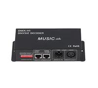 AUNMAS Controlador DMX de 4 Canales, Decodificador RGB Regulable LED con Modo Música y Conmutador DIP de Sensibilidad para Bares, Hoteles, Hogares (8A por canal)
