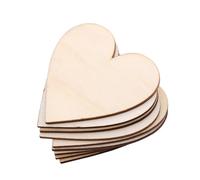 AUNMAS Corazones de Madera para Manualidades Recortes de Corazones de Madera sin Terminar de 3 Mm de Grosor, 100 Piezas de Formas en Blanco que Se Pueden Pintar de 10 Mm a 80 para álbumes de
