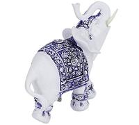 AUNMAS Figura de Elefante de Porcelana Azul y Blanca, Estatua de Animal, 2 Opciones de Tamaño, Decorativa Coleccionable para el Hogar, Oficina, Estante, Mesa, Inauguración de la Casa, Familiares y