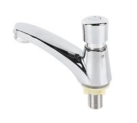 AUNMAS Grifo para Lavabo con Retardo de Tiempo, Grifo para Lavabo con Botón Pulsador de Latón con Función de Cierre Automático para Cocina, Baño y Hotel