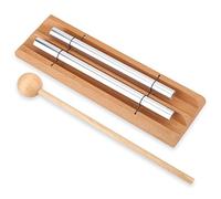 AUNMAS Instrumento de Percusión de 2 Tonos Carillón de Percusión de Madera y Acero con Mazo 17 X 5 X 3 Cm Acabado Liso Juguete de Ritmo de Sonido Agradable para Niños Que Aprenden Música