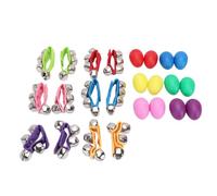 AUNMAS Juego de Instrumentos de Percusión para Niños, 12 Campanas de Muñeca, 12 Cocteleras, 6 Colores para Tocar Música y Ritmo