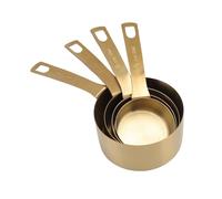 AUNMAS Juego de Tazas Medidoras de Acero Inoxidable de 4 Piezas, Utensilios de Cocina Apilables y Precisos para Hornear, Mezclar café, Tostar y Hacer