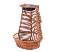 AUNMAS Lámpara Solar para Jardín, Macetero Colgante de Ratán con LED Impermeable y Energía Solar para Terraza, Balcón, Decoración exterior. (BROWN)