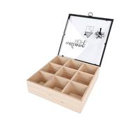 AUNMAS Organizador de Bolsas de té de Madera, Soporte para Bolsas de té, Caja de Almacenamiento con 9 Compartimentos, Vidrio Grueso, Diseño Moderno para Joyería, Manualidades, Cubos de (HOME)
