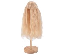 AUNMAS Pelucas de Muñeca Pelucas Onduladas de Muñeca de Fibra de Alta Temperatura con Flequillo para 1 4 18,5 a 21 Cm de Circunferencia de la Cabeza Cabello de Malla Ligero para un Estilo (Rosa