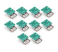 AUNMAS Placa Adaptadora USB A Dip de 2,54 Mm, 4 Pines, Pinboard Tipo A, Enchufe Hembra Mini, Buena Durabilidad, Fácil de Usar, Tamaño Compacto, Herramienta Ideal para Fuente de Alimentación de