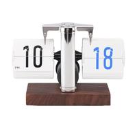 AUNMAS Reloj de Flip Mecánico Reloj de Escritorio Vintage con Grandes Números, Estilo Retro, 12 H Baterías con Batería de un Pie Digital Flip de Flip para Sala de Estar, Oficina (White)