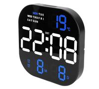 AUNMAS Reloj de Pared Digital LED, Reloj Electrónico de Pantalla Grande de Plástico con Control Remoto, Visualización de Temperatura, Fecha y Hora, Pantalla HD de 22,7 Cm, para Estudio, Sala de (Luz