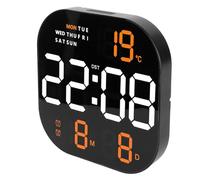 AUNMAS Reloj de Pared Digital LED, Reloj Electrónico de Pantalla Grande de Plástico con Control Remoto, Visualización de Temperatura, Fecha y Hora, Pantalla HD de 22,7 Cm, para Estudio, Sala de (Luz