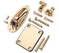 AUNMAS Retenedores de Cuerdas para Guitarra, Juego de Herrajes de Metal con Placa para el Mástil y Tornillos de Montaje con Placa Jack para Reproductores de Actualización de Reparación de Guitarra