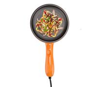 AUNMAS Sartén Naranja Multifunción Mini sartén Antiadherente eléctrica Huevos Caldera Vaporizador para Desayuno Enchufe de la UE 220V
