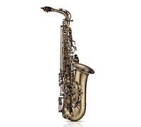 AUNMAS Saxofón Alto para Principiantes, Kit Completo de Saxofón Plano Mib de Latón con Fa Alto, Acabado Antiguo Afilado, Incluye Estuche de Transporte, Correa para Cañas para Estudiantes, Práctica