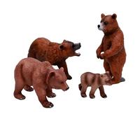 AUNMAS Set de 4 Figuras Realistas de Osos Grizzly en PVC, con Detalles Realistas, Ideales para Exhibir en el Hogar o la Oficina. Incluyen Múltiples Poses. (Juego de 4 Piezas.)