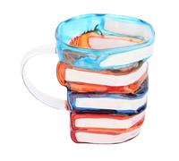 AUNMAS Taza de café con Libro Pintado, Novedad, Libros de Cristal Coloridos 3D únicos, Taza de café Apilada para Bebidas Frías y Calientes, Ideas de Regalos