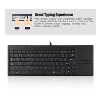 AUNMAS Teclado USB con Cable Compacto con Panel Táctil Integrado, 86 Teclas Teclado Delgado Silencioso para una Escritura Exacta, Adecuado para Pequeñas Estaciones de Trabajo