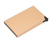 AUNMAS Titular de la Tarjeta de crédito Bloqueo RFID Cuero de PU Cartera emergente automática Aleación de Aluminio Estuche para Tarjetas de Visita de Bolsillo Delgado para Hombres y Mujeres(Dorado)