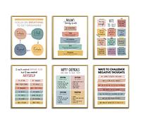 AUNMER Pósteres inspiradores con citas inspiradoras, impresiones de salud mental, crecimiento mental, carteles motivacionales con palabras positivas para aula, oficina, sala de juegos, decoración de