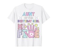 Aunt BD Hi 5 The Birthday Girl, Linda Pastel para niños de 5 años Camiseta