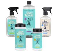 Aunt Fannie's Paquete de limpieza para todo el hogar: spray multiusos, limpiador de suelos, limpiador de cristales y ventanas, toallitas multisuperficie, renovador de alfombras