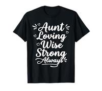 Aunt Loving Wise Strong Always - Retro Family Bond Auntie Camiseta