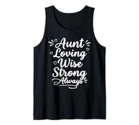 Aunt Loving Wise Strong Always - Retro Family Bond Auntie Camiseta sin Mangas