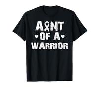 Aunt of a Warrior pulmonar Cancer White Ribbon Women Girls Camiseta