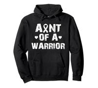 Aunt of a Warrior pulmonar Cancer White Ribbon Women Girls Sudadera con Capucha