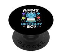Aunt Of The Birthday Boy's Axolotl Bday Family Matching PopSockets PopGrip Adhesivo