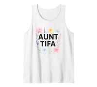 Aunt Tifa Floral Resistance Protest Resist Fascism No Kings Camiseta sin Mangas
