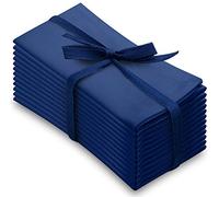 Aunti Em's Kitchen - Juego de 12 servilletas de algodón, color azul Navy Blue, 50 x 50 cm, 100 % natural, para cenas, eventos, bodas