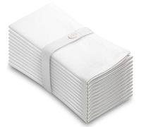 Aunti Em's Kitchen - Juego de 12 servilletas de algodón, Color Blanco, 50 x 50 cm, 100% Natural, para cenas, Eventos, Bodas