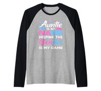 Auntie Is My Name Keeping The Gender Is My Game Reveal Camiseta Manga Raglan
