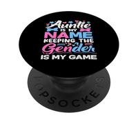 Auntie Is My Name Keeping The Gender Is My Game Reveal PopSockets PopGrip Adhesivo