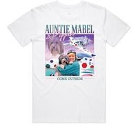 Auntie Mabel & Pippin Homage T-Shirt tee Funny 90s Kid UK TV Show Come Outside White 3XL