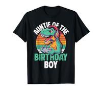 Auntie of The Birthday Boy Gaming T-Rex Cumpleaños a Juego Camiseta