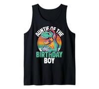 Auntie of The Birthday Boy Gaming T-Rex Cumpleaños a Juego Camiseta sin Mangas