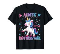 Auntie of The Birthday Girl Unicorn Family Matching Party Camiseta