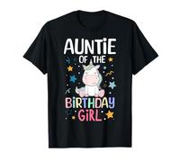 Auntie of The Birthday Girl Unicorn Girls Family Matching Camiseta