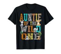 Auntie of The Wild One 1st Birthday Jungle Matching Safari Camiseta